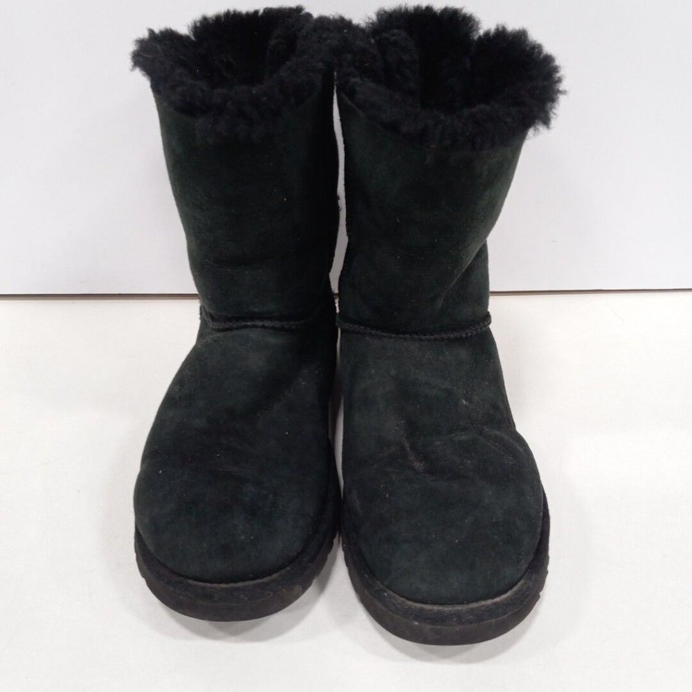 Black Sheepskin Ugg Australia Bailey Boots (2 Bows)